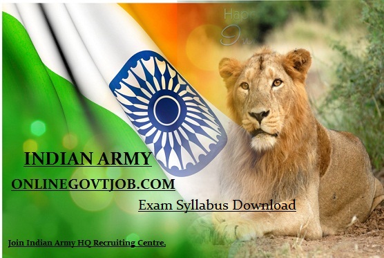 Indian army Exam Syllabus 2019