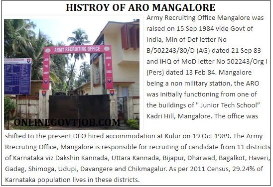 Mangalore army centre history